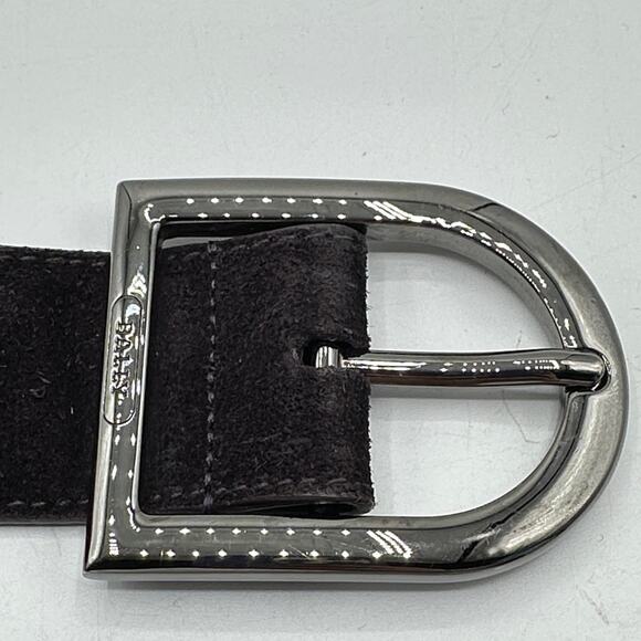 BALLY Suede D-Ring Belt Dark Plum Mauve Sz 105/42 $420 - Picture 3 of 6